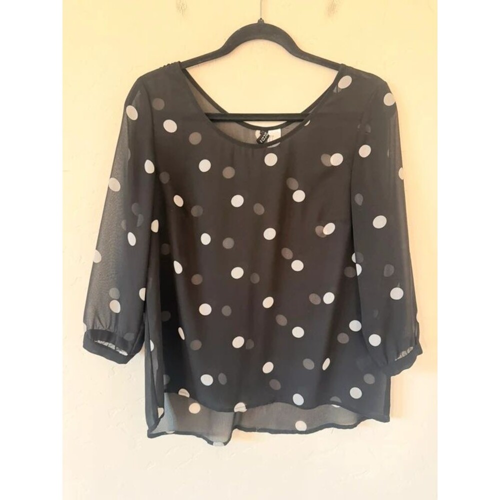 H&M Polka Dot Semi Sheer Blouse Size 6